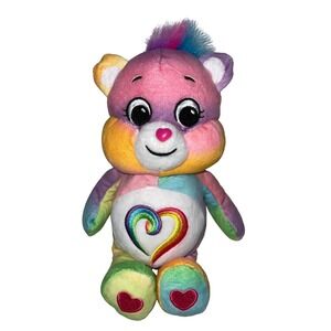 Care Bears 9" Togetherness Bear Rainbow Heart Plush Bean Stuffed Animal